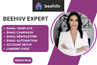 setup beehiiv account, landing page, beehiiv email template design, newsletter