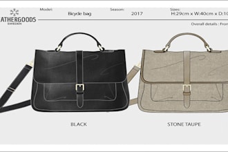 do fashion handbag, backpack, bag pattern, belt tech pack and accessories design
