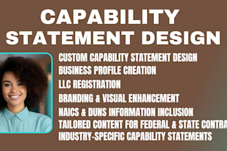 design a professional government capability statement, capability statement