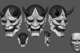 create 3d mask model 3d face 3d cosplay  3d mask 3d face mask 3d printing
