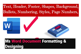 microsoft word formatting, editing, and design services