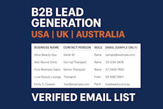 build targeted b2b lead generation and email list for USA, UK, australia