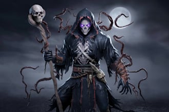 draw fantasy or horror character illustration