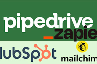 set up pipedrive, hubspot CRM, and mailchimp automation using zapier or make