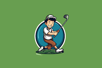 make amazing artwork golf mascot logo
