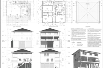 draw architectural floor plans, elevations and sections in autocad