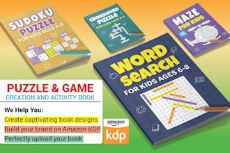 design mazes crossword word search sudoku puzzles activity book amazon kdp brand