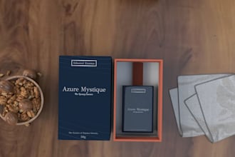 design perfume packaging, label design ,3d mockup