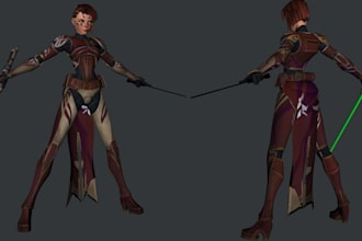 do custom 3d game model 3d game character 3d modeling