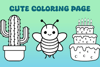 create cute coloring pages for kids and toddlers