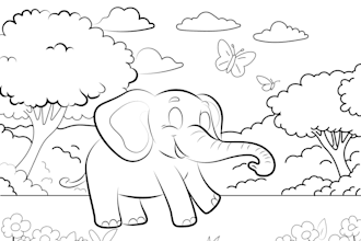 draw cute children coloring page vector