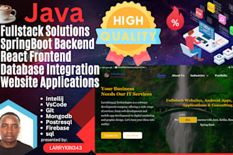 build fullstack website,backend with java, springboot, react