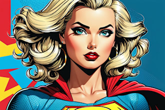 draw a superhero comic  pop art portrait