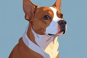 make vector pet portrait painting