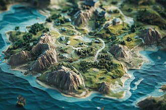 create vector map illustration, city map, fantasy map
