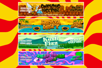 do label design, mylar bags design, and die cut shape