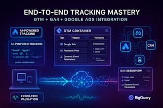 setup meta, google analytics, and enhanced ecommerce ga4 tracking with GTM