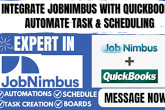 integrate jobnimbus with quickbooks, automate tasks scheduling optimize pipeline