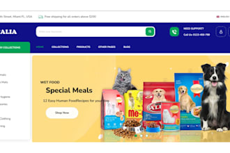 pet care website, veterinary clinic, animal shop pet care shop