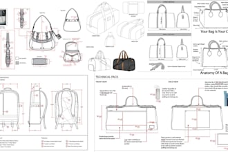 do 3d nft bag, 3d backpack, handbag, tote bag, bag pattern with tech pack