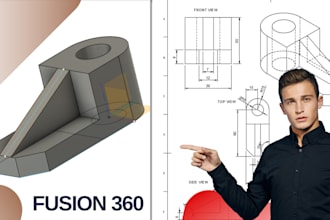 do 3d print design, cad design and 2d drawing in  fusion 360