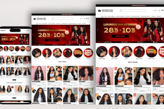 design profitable hair extension beauty shopify website