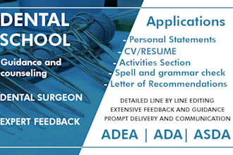 edit personal statements for medical, dental school