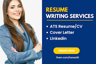 create cv, ats resume writing, cover letter or executive resume design