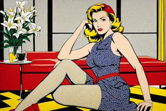 draw pop art or roy lichtenstein style