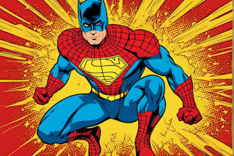 design an amazing superhero pop art