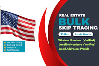 do bulk skip tracing for real estate and llc