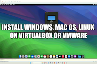 install windows, mac os, linux on virtualbox or vmware
