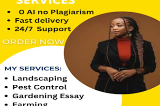 do landscaping, organic pest control, gardening essay, farming and fumigation