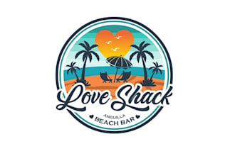 design awesome love shack beach bar logo