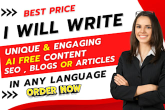 do SEO article writing, content writing for your blogs