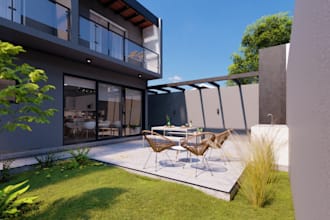 scrap 3d club house, restaurant, house, hotel design, HD render, cgi, cad design