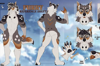draw furry reference sheet, fursona character, furry character, fursona