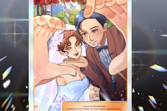 draw enchanting digital pokémon couple card art