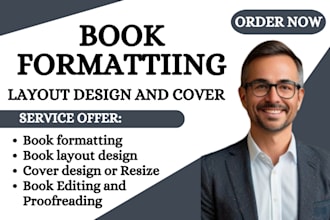 do book formatting and layout design kindle ebook editing, KDP paperback cover