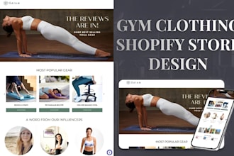 design sleek activewear yoga clothing shopify store fitness clothing store