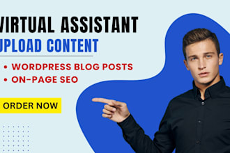 upload content, blogs and products on wordpress as VA