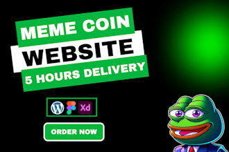 design meme coin landing page, crypto meme coin, pepe website