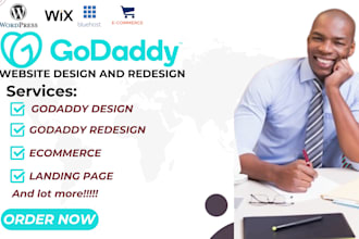 design, redesign your godaddy website, odoo website, bluehost, wix or wordpress