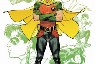 do a digital art comic illustration superhero cartoon style