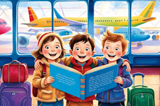 draw christian children story book illustration, and bible themed illustration