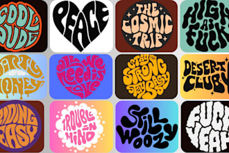 make hand drawn circle typography logo
