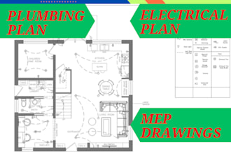 design electrical, plumbing plans, mep drawings in autocad for your home
