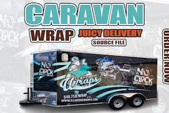 design caravan wrap trailer, food, truck or camper, vehicle wrap, truck wrap