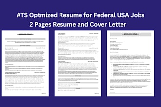 provide executive resume, CV, cover letter writing services for federal USA jobs