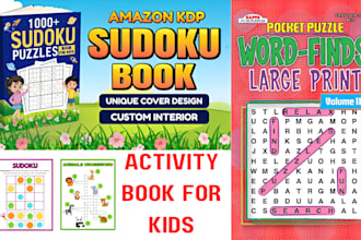 create puzzle books for amazon KDP sudoku, word search, crossword and more